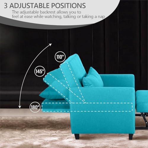 Convertible Sofa Bed Chair Sofabed, Red