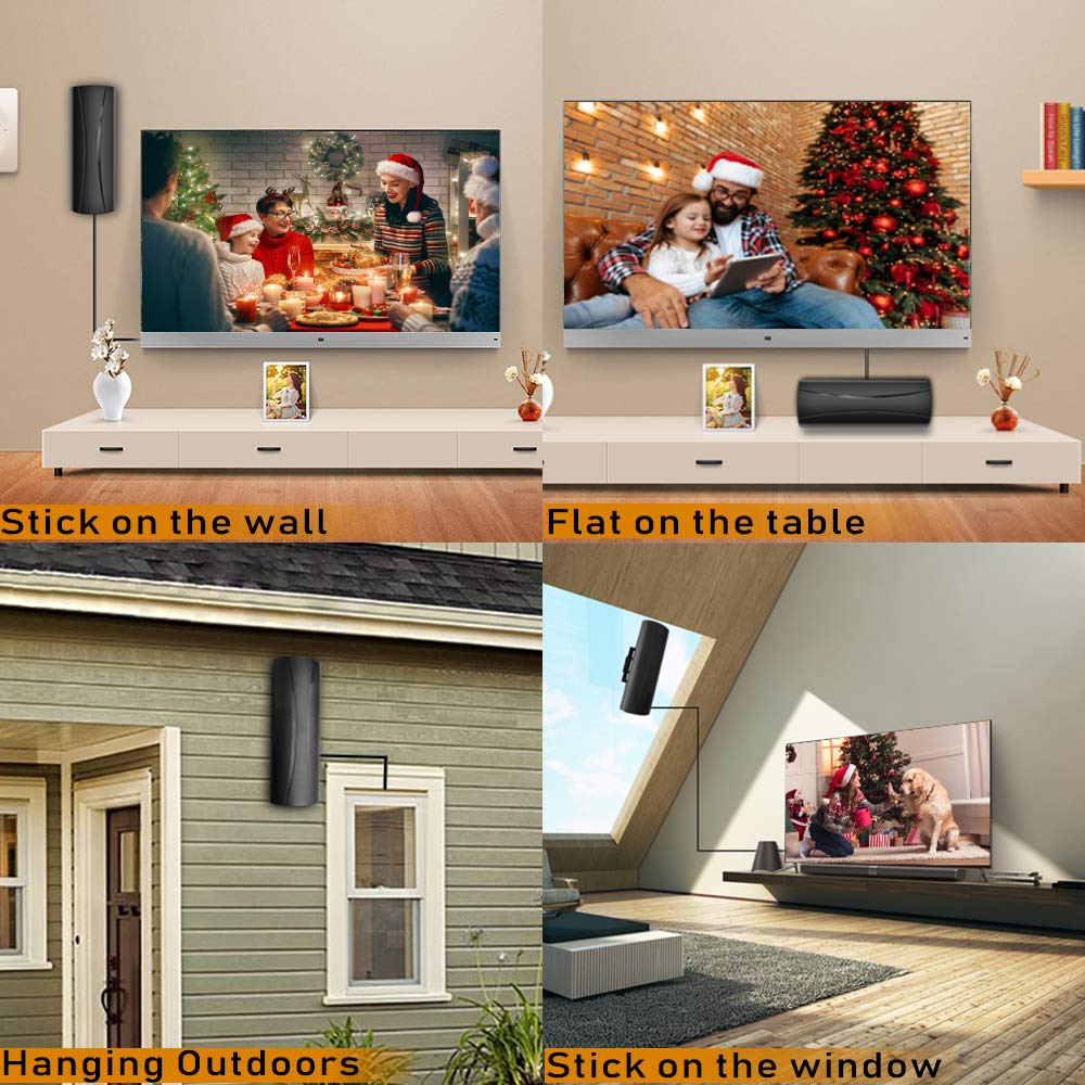 2022 Amplified High Gain Digital TV Antenna Long 420 + Miles Range Indoor/Outdoor TV Antenna- Support 4K 1080p Fire tv Stick and All Older TV's - 36FT Coaxial Cable Amplifier Newest Signal Booster