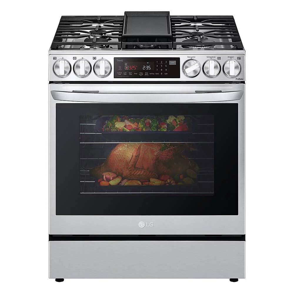 Lg Lsdl6336 30" Wide 6.3 Cu. Ft. Slide In Smart Dual Fuel Range - Stainless Steel
