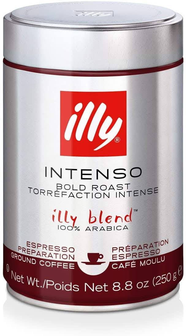 Illy Ground Espresso Dark Roast Coffee, 8.8 oz (Pack of 4)