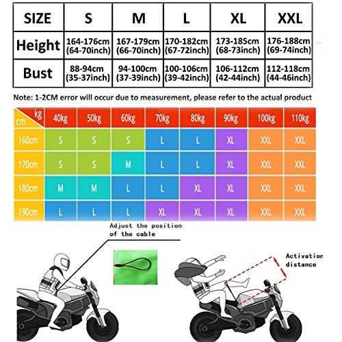 YXYECEIPENO Motorcycle Airbag Vest Lightweight Reflective Riding Vest with Tail, Neck Airbag for Bicycles