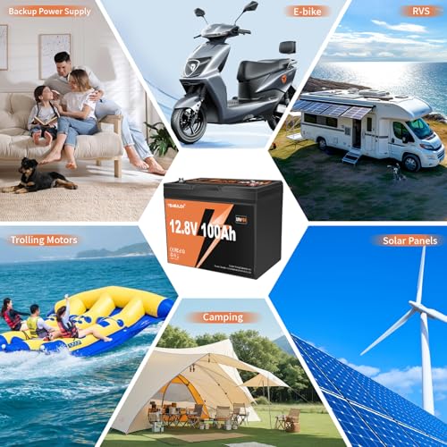 12V 300Ah LiFePO4 Lithium Battery, Built-in 200A BMS with 6000+ Deep Cycles Rechargeable 3840Wh Lithium Battery for RV Solar Marine Solar Panel Camping