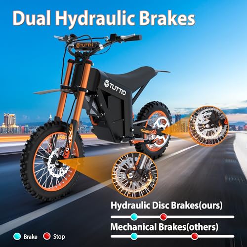 Soleil01 Electric Dirt Bike for Adult and Teen 48V 21AH E Bicycle 14"/12" Fat Tire Off Road Ride On High Torque Electric Motocross Motorcycle Dirt Bike