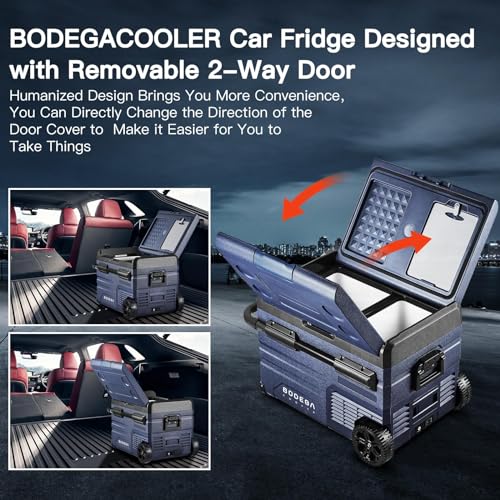 BODEGACOOLER 12 Volt Car Refrigerator, RV Car Fridge Dual Zone APP Control, Portable Freezer,121 Quart (115L) -4℉-68℉ RV Electric Compressor Cooler 12/24V DC &100-240V AC for Outdoor, Camping, Travel