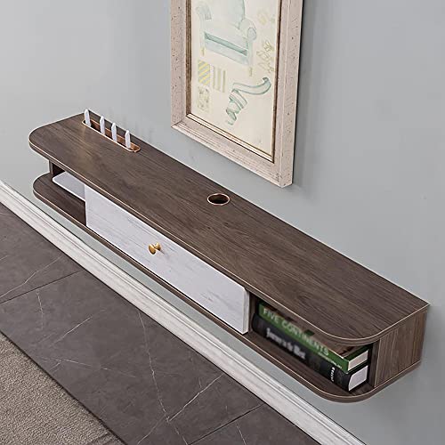 Wall Hanging Tv Cabinet,Floating Entertainment Unit Solid Wood, Wall-Mounted Tv Cabinet Simple Small Apartment Wall Cabinet Set-Top Box Rack/A/120Cm/120Cm a/a