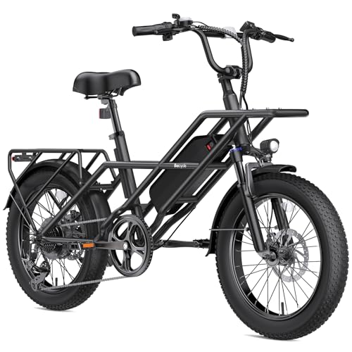 Fat Tire Electric Bike for Adults 20" 1200W Peak Mountain Ebike Commuting Off-Road E-Bike 7 Speed Pedal Assist Electric Bicycle with 48V Removable Battery Up to 70 Miles 28 MPH