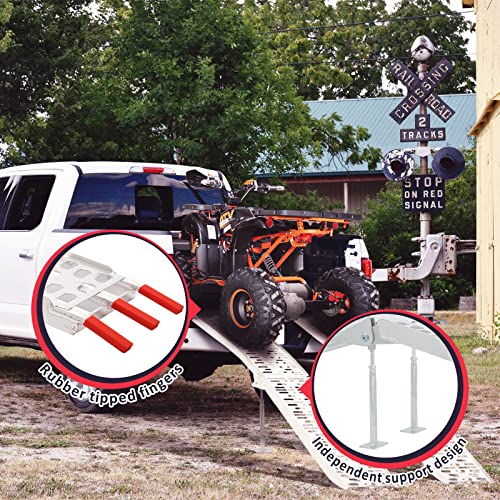 PENSUN Truck Loading Ramps with Support Legs, 7.5FT Aluminum Folding Ramps with 2650lbs Max Loading, Upgraded ATV Loading Ramps for Pickup Truck, Motorcycles, Dirt Bikes, Lawnmowers, Snowblower / 2Pcs