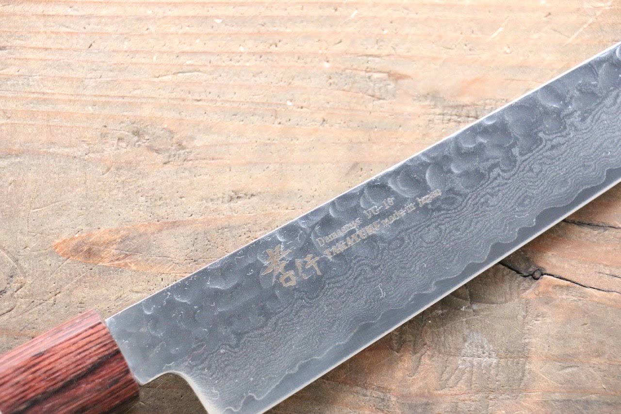 Sakai Takayuki VG10 33 Layer Damascus Sujihiki Japanese Knife 240mm Keyaki (Japanese Elm) Handle