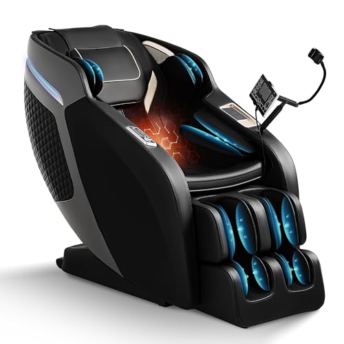 Massage Chair Full Body, SL-Track Zero Gravity Shiatsu Massage Chair Built-in AI Voice Control, Heat System, Airbag Massage, with Body Scan, Heated, Calfrest Extension for Home, Office Use - Black