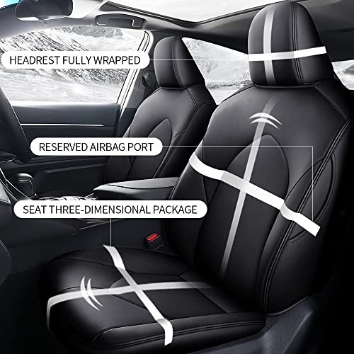 Car Seat Cover for Toyota Camry (XLE,XLE V6,XSE,XSE V6) 2018 2019 2020 2021 2022 2023 2024 Full Set Black