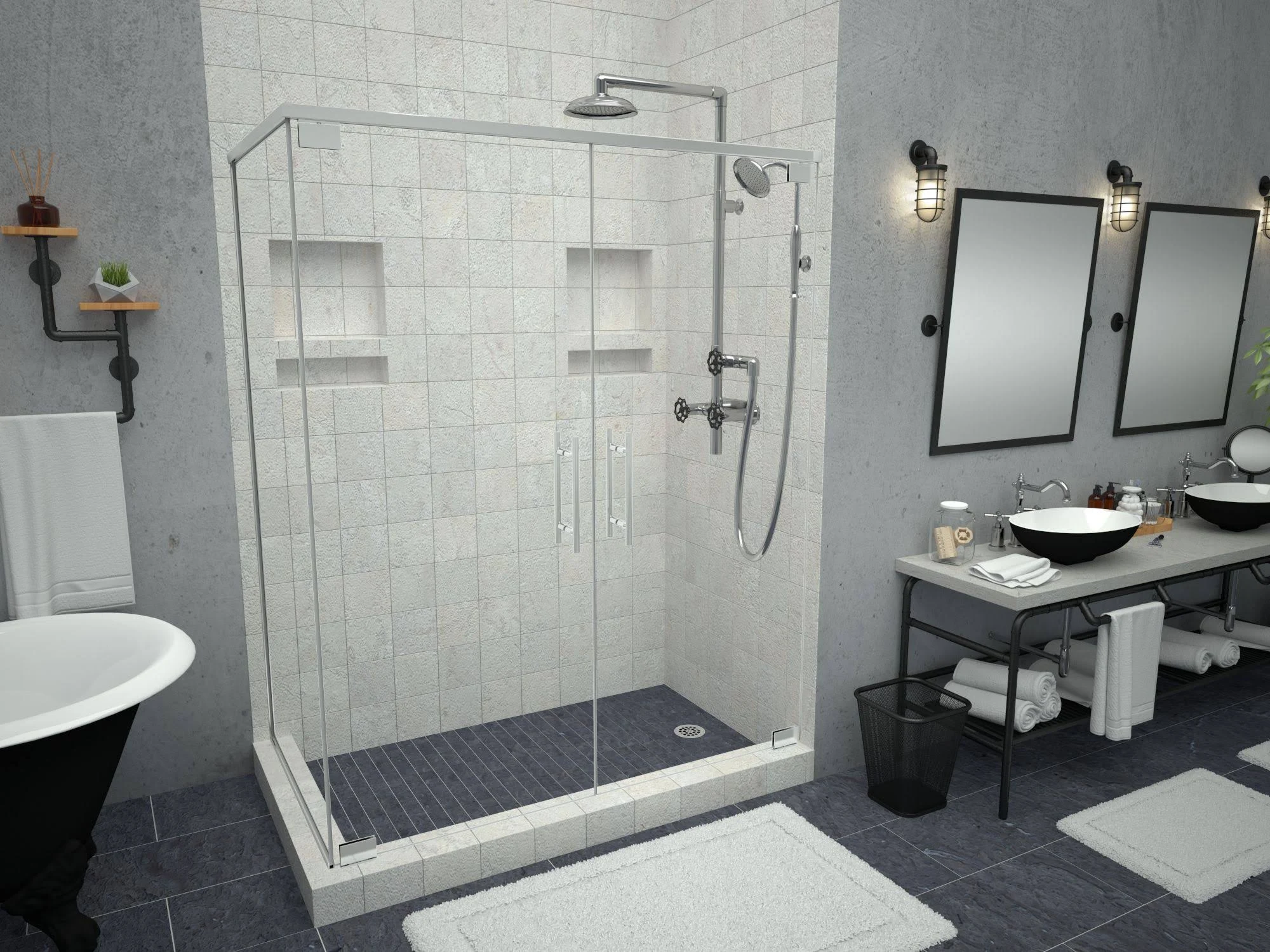 Tile Redi Shower Pan - Drain Location: Right