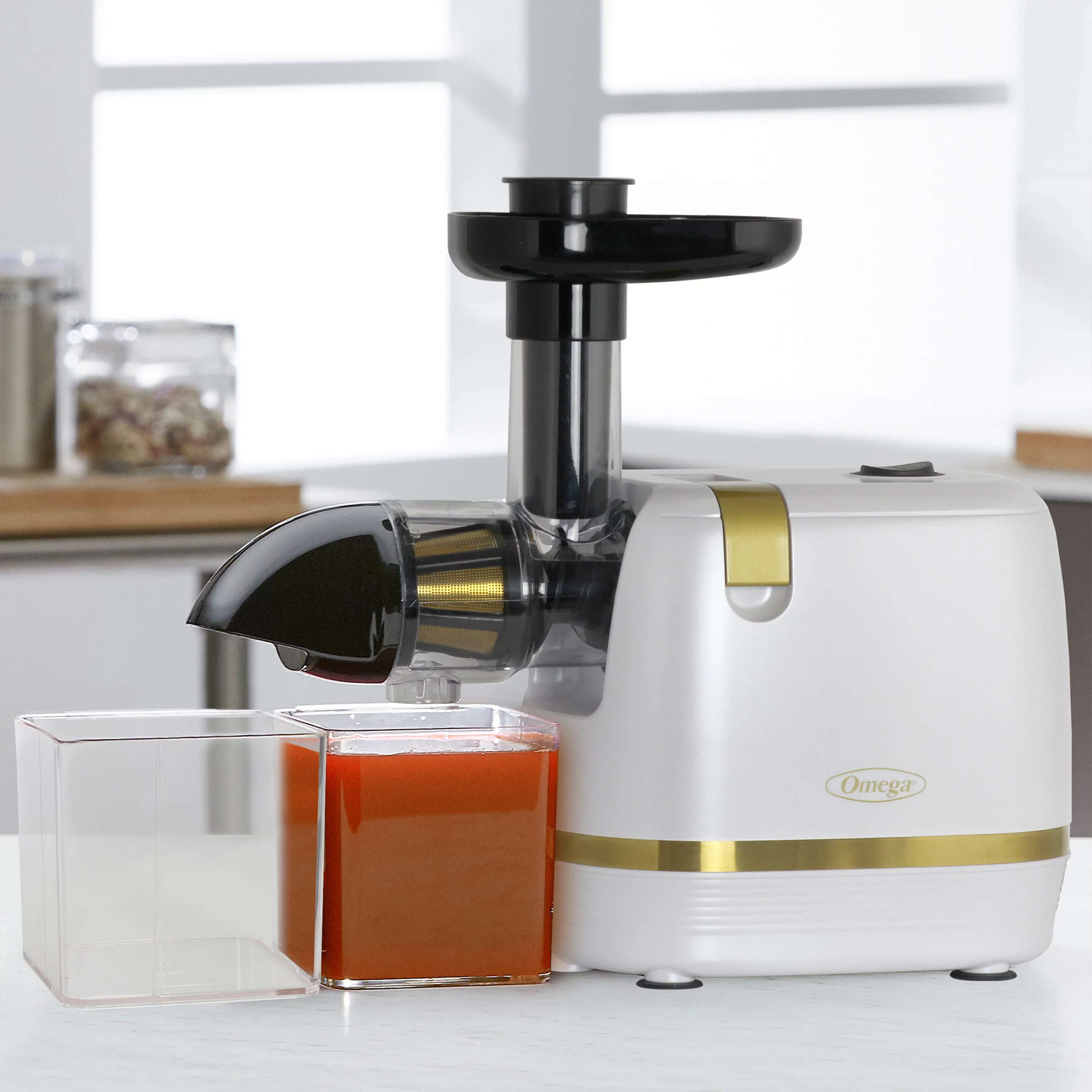 Omega Cold Press 365 Horizontal Compact Masticating Juicer, White