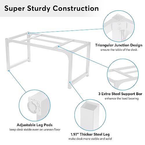 Tribesigns Modern Computer Desk, 63 x 31.5 inch Large Executive Office Desk Computer Table Study Writing Desk Workstation for Home Office, Spliced Desktop, White