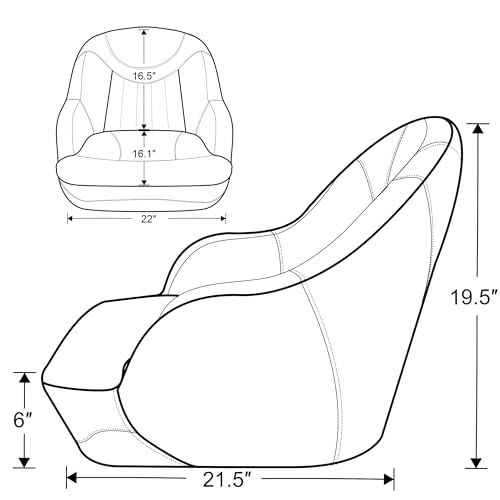Premium Pontoon Captains Bucket Boat Seat,White