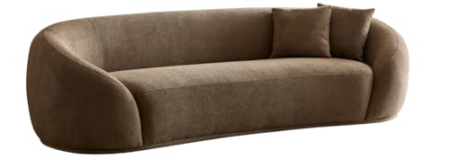 103.15" Curved Sofa Modern Curved Couch Living Room Oval Sectional Couch 3- seater Sofa Couch Luxury Boucle Sofas Couches for Living Room Apartment Office Cream