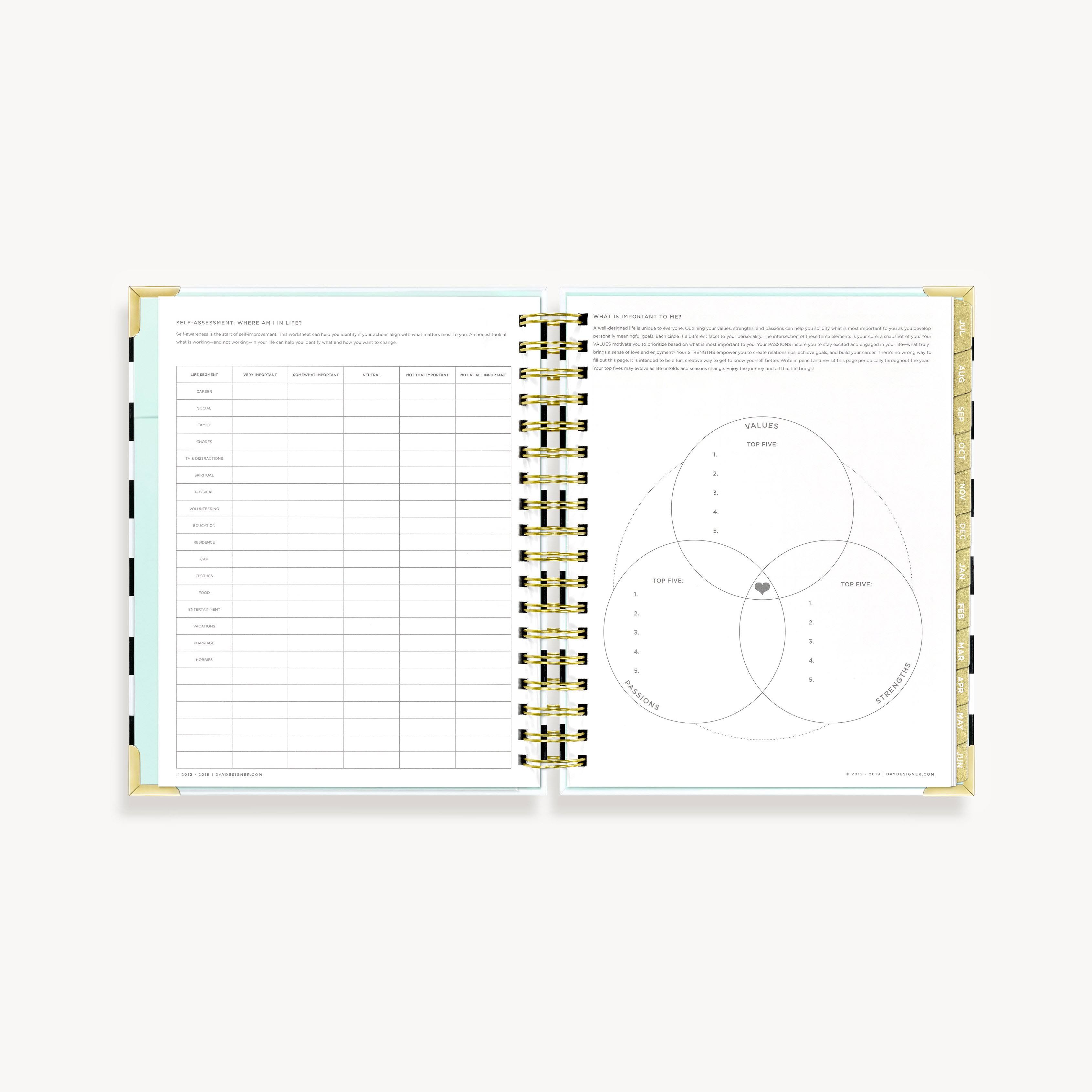 Day Designer 2021-2022 Academic Year Deluxe Weekly Planner, Life and - Black