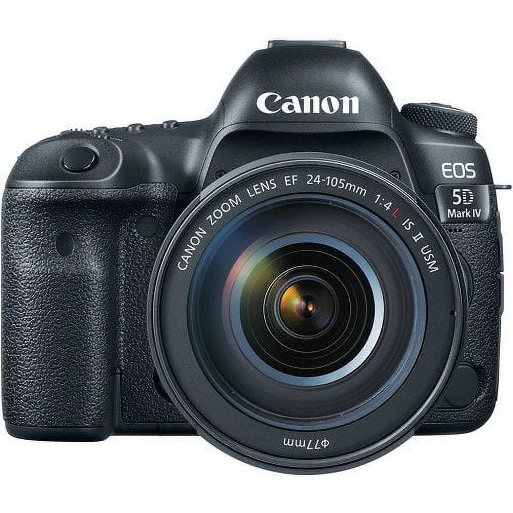 Canon EOS 5D Mark IV DSLR Camera with 24-105mm f/4L II Lens (Intl Model) W/ Bag, Extra Battery, LED Light, Mic, Filters and More - Advanced Bundle