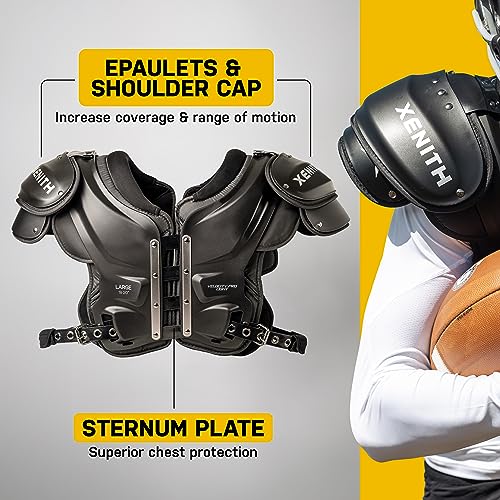 Xenith Pro Light/Velocity 2 Varsity Football Shoulder Pads - All Purpose Protective Gear- Prioritizes Speed and Range of Motion with Full Coverage- Lightweight and Low Profile- Adult Small to 2XLarge