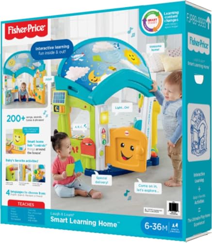 Fisher-Price Baby & Toddler Toy Laugh & Learn Smart Learning Home Playhouse with Lights Sounds & Activities for Infants Ages 6+ Months