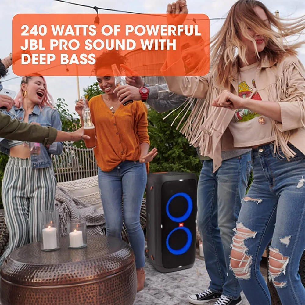 JBL Partybox 310 Portable Bluetooth Speaker with LED Lighting, Black