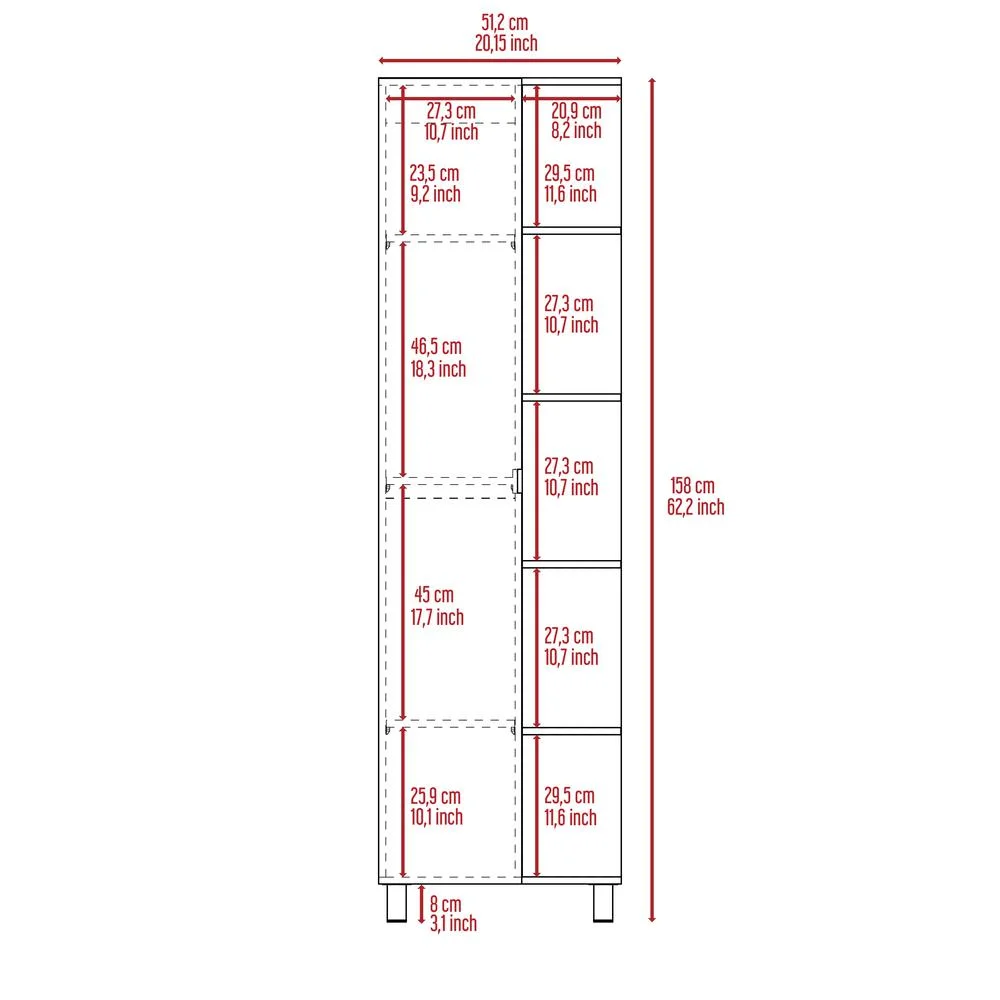 Depot E-Shop DE-MLD6583 Venus Linen Single Door Cabinet, Light Oak