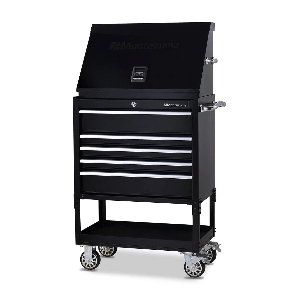 Montezuma ME300B Steel Triangle Toolbox, Black, 30x22 x 15x22