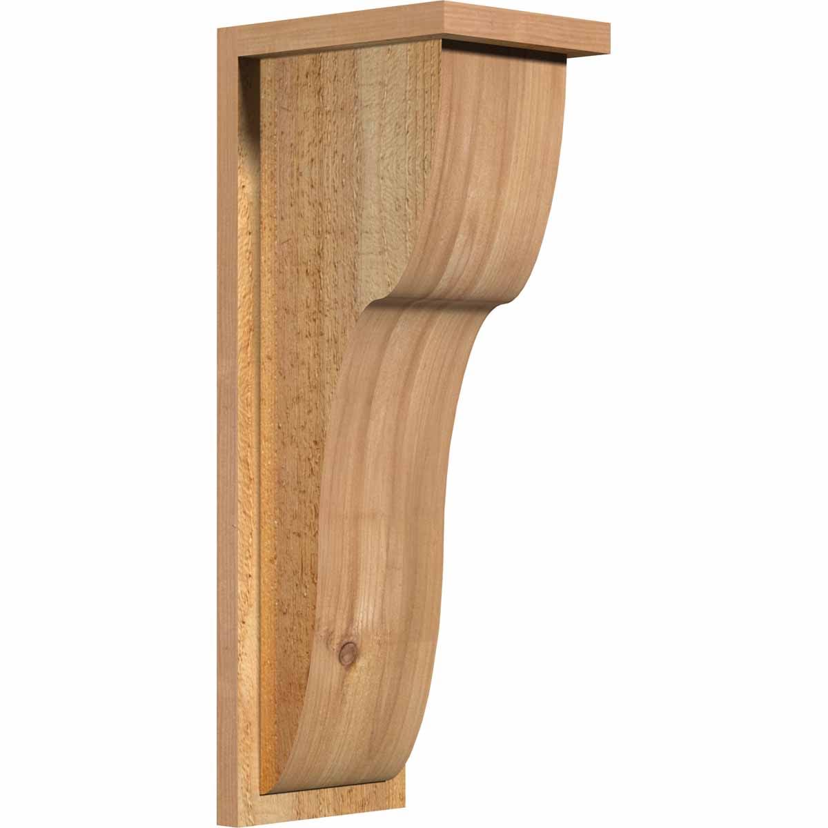 Ekena Millwork COR08X10X26CAR01RWR 8x22W x 10x22D x 26x22H Carmel Rough Sawn Corbel w/Backplate, Western Red Cedar