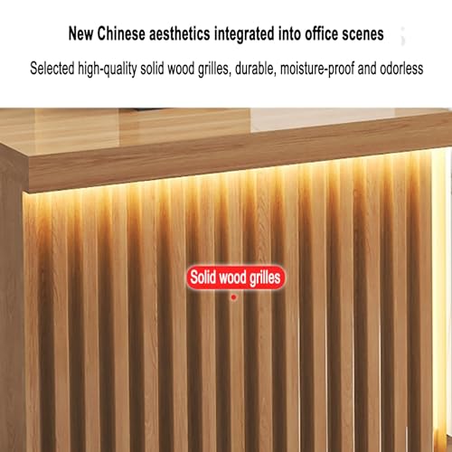 Front desk reception counter with lockers, reception desk with led lights, ,Retail Counter for Clothing Store, reception desk for sale, suitable for company facade, salon reception, etc.(B-2,120*60*10
