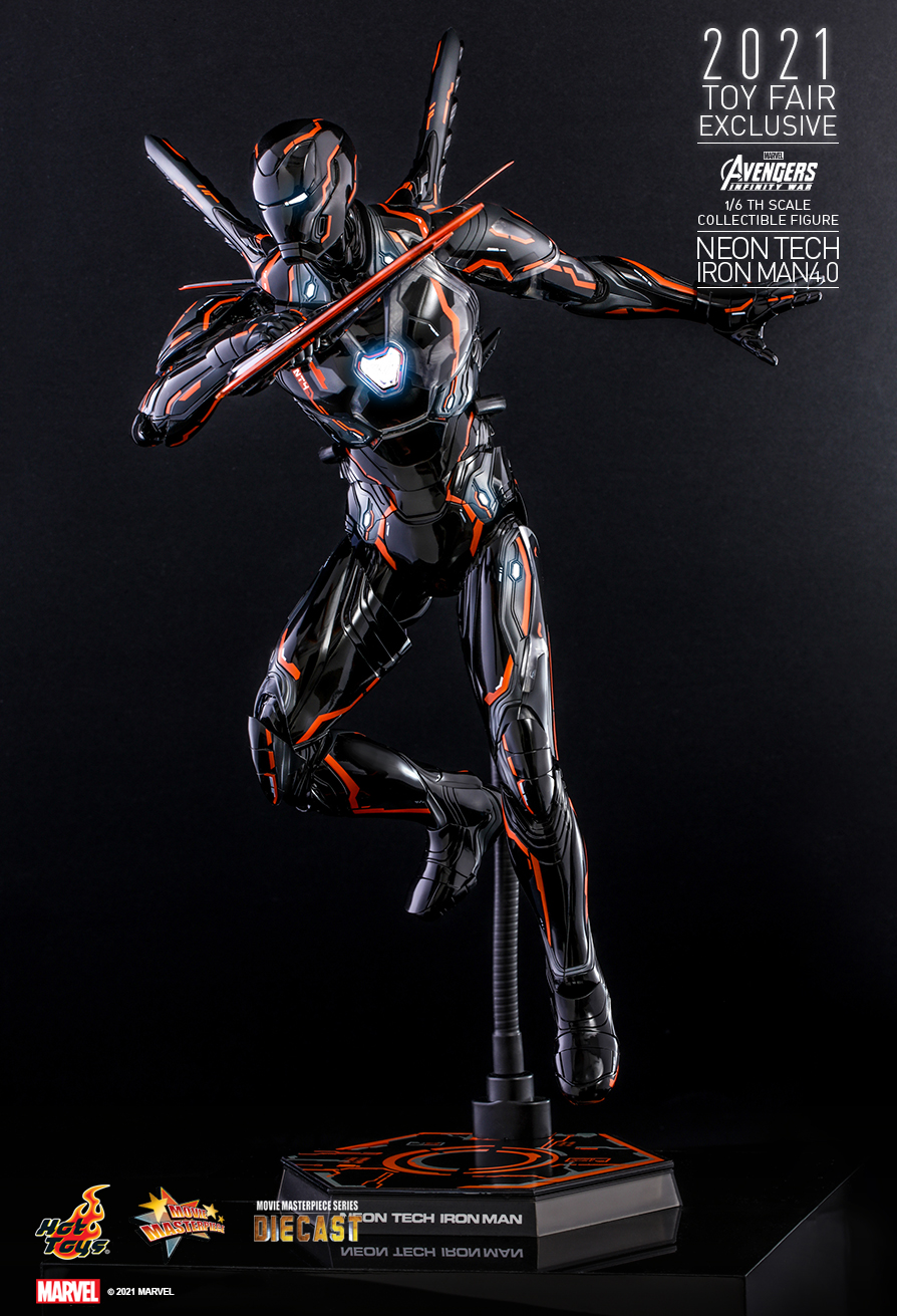 Iron Man Neon Tech Avengers Infinity War 4.0 MMS Diecast 1/6 Scale Hot Toys Exclusive Figure