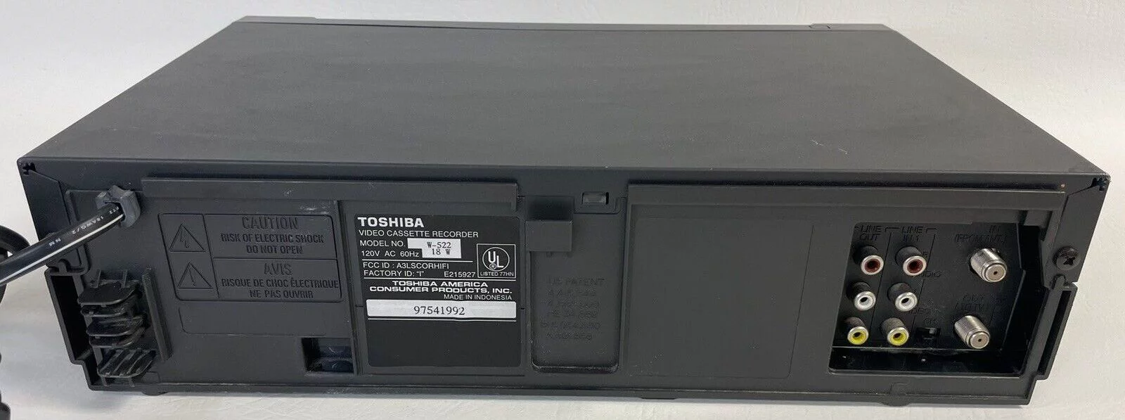 Toshiba 4-Head Hi-Fi VCR W522