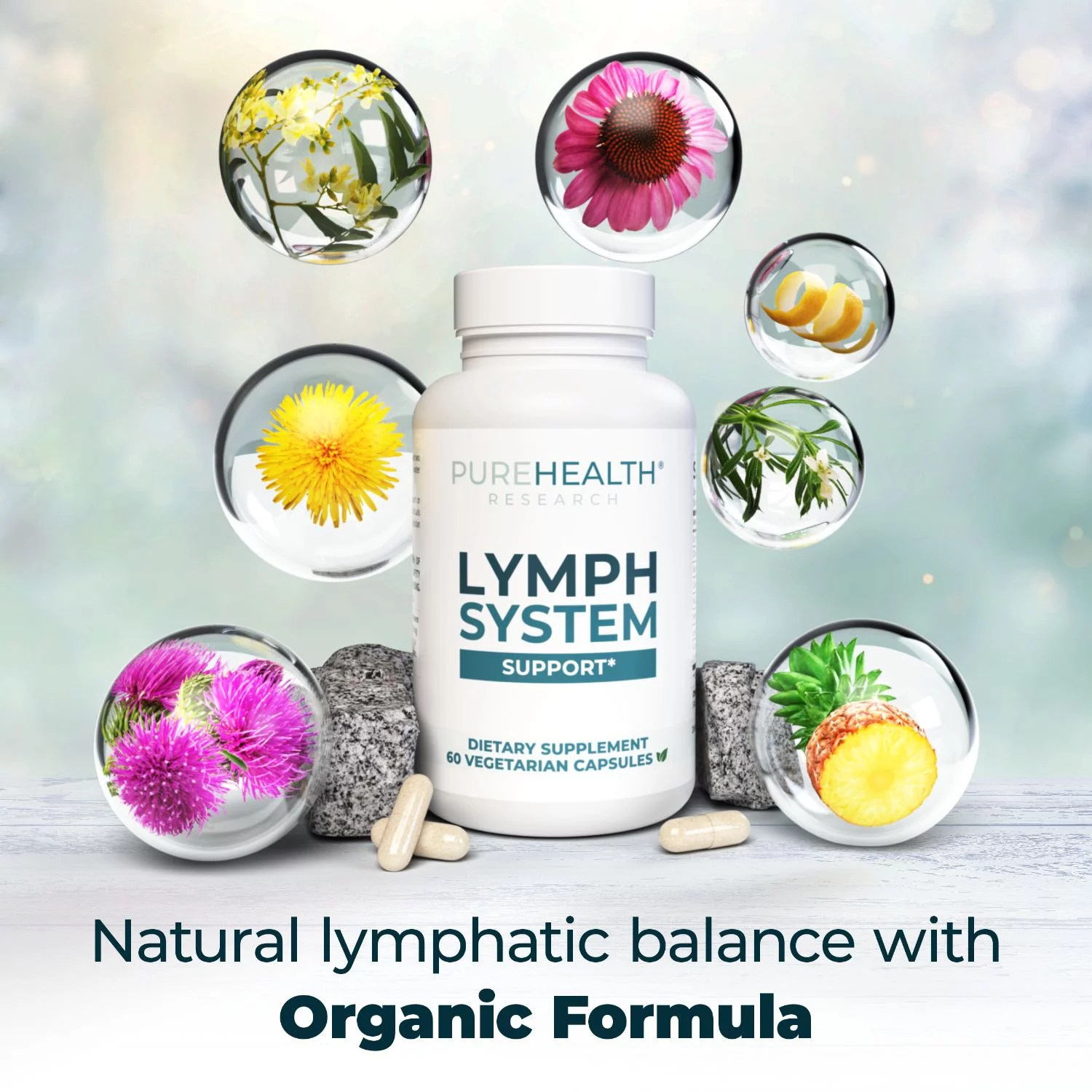 Lymphatic Support, Lymphatic Supplement To Reduce Swelling, PureHealth Research x6