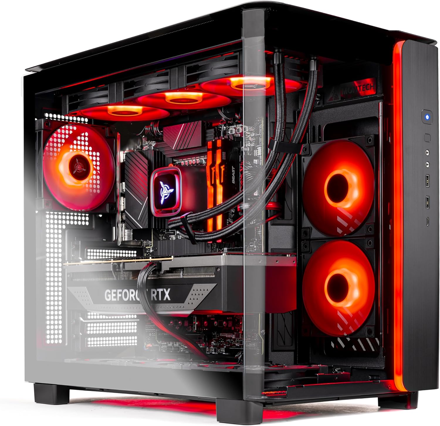 Skytech King 95 Gaming PC Desktop, Ryzen 7 7700X 4.5 GHz (5.4GHz Turbo Boost), NVIDIA RTX 4070 Ti Super 16GB GDDR6X, 1TB Gen4 SSD, 32GB DDR5 RAM 5600 RGB, 750W Gold PSU, ARGB AIO, Wi-Fi, Win 11 Home