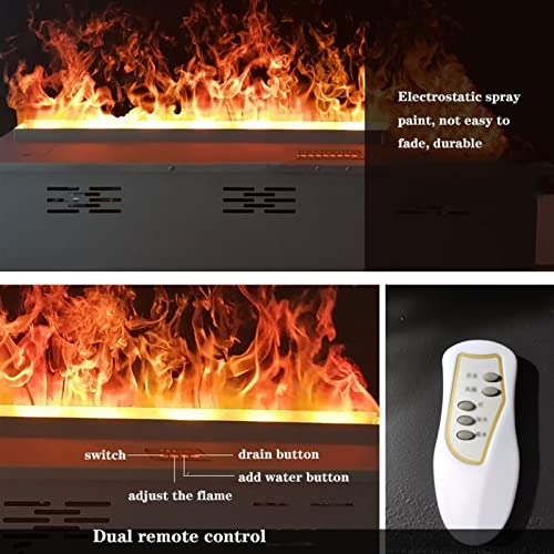 Water Vapor Fireplace Water Vapor Fireplace Recessed Electric Fireplace with Realistic Flame, 3D Atomized Fireplaces with Screen Panel Control and Remote Control, Flame Size Adjustable Electronic Fire