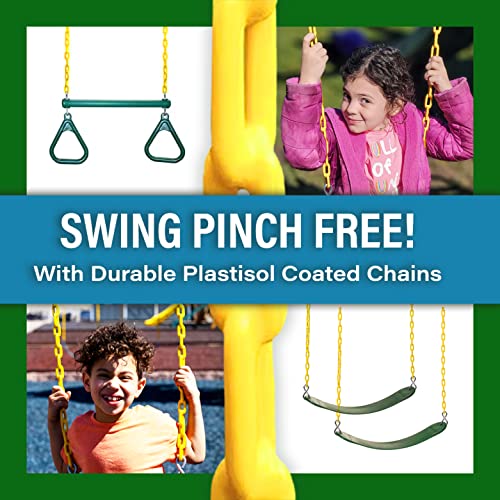 Dreamscape Solid Cedar Wood Swing Set | Jungle Gym with Clubhouse, Rock Wall, Wave Slide, Monkey Bars, Picnic Table, Swings & Accessories | Easy Assembly | Kids Playhouse (#2)