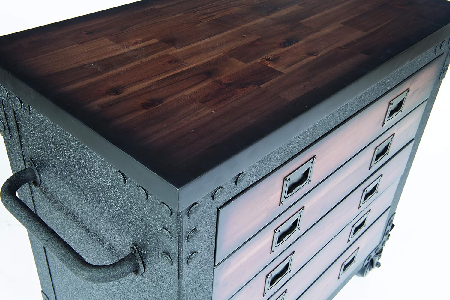 DuraMax 36" 5 Drawer Rolling Tool Chest with Wood Top 68006
