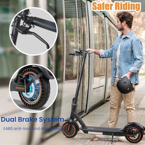 Electric Scooter for Adults, 8.5” Solid Tires, 500W Motor, Up to 19 MPH, 21 Miles Range Commuter Escooter, with Dual Brake System, APP, LED Display, Cruises Control, Foldable E-Scooter