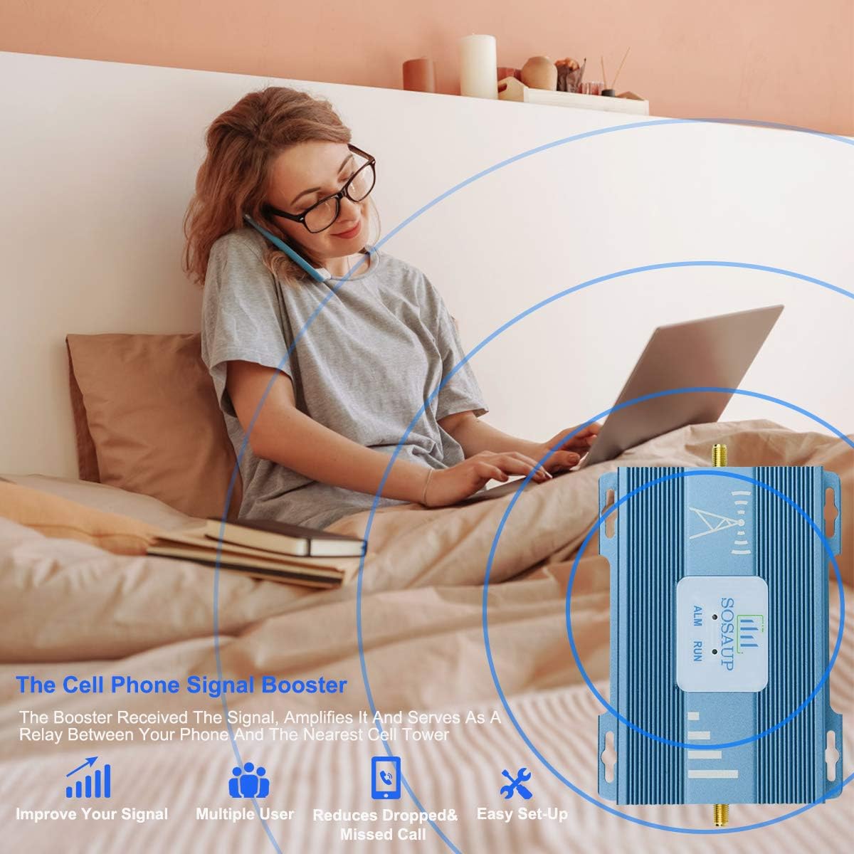 Verizon Cell Phone Signal Booster 4G LTE 5G Cell Phone Booster Verzion Signal Booster Verizon Cell Signal Booster Verizon Signal Amplifier Extender Cell Phone Booster for Home Band 13 Boost Call/Data