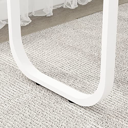 FAMAPY 55.1” L-Shaped Desk with Drawers and Shelves, Office Desk Corner Desk with Storage, Computer Desk Craft Desk for Home Office Bedroom White