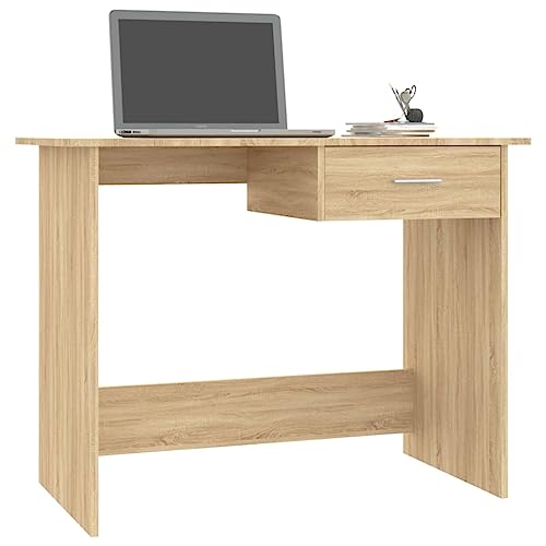Desk Hutch Gaming Desk Computer Desk Teacher Desk - Desk Sonoma Oak 39.4"x19.7"x29.9" Engineered Wood for Game Room Office Classroom Study Room
