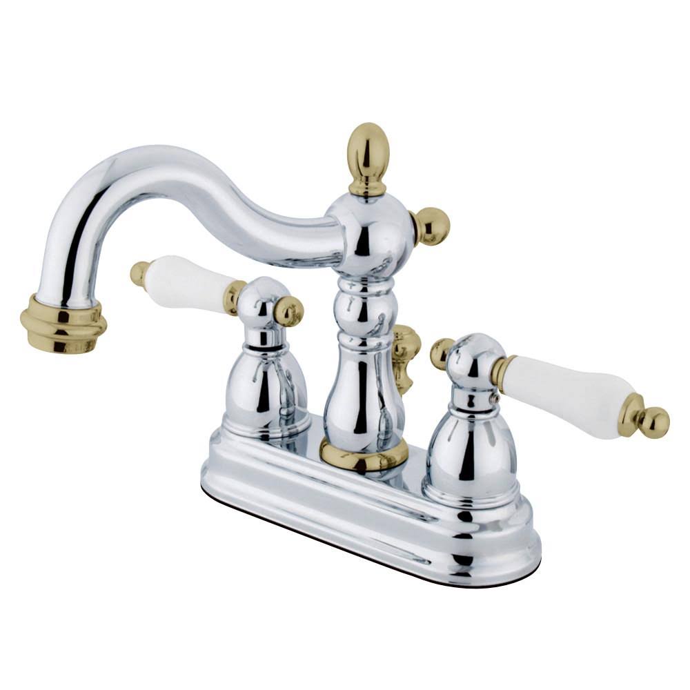 Kingston Brass KB1602PL Heritage 4x22 Centerset Lavatory Faucet with Retail Pop-Up, Polished Brass