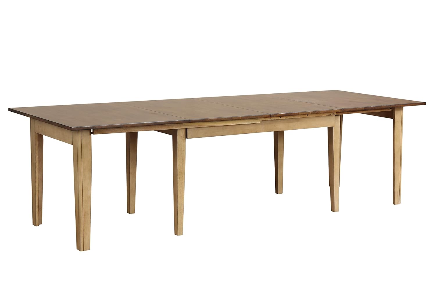 Sunset Trading Brook Dining Table, Distressed two tone light creamy wheat with warm pecan finish top