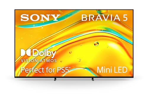 Sony BRAVIA 5 65 Inch TV, Mini LED, 4K Smart Google TV, XR Processor with AI Technology,120hz Television with Dolby Vision/Atmos, Exclusive Features for PlayStation?5, K-65XR50, 2025 Model