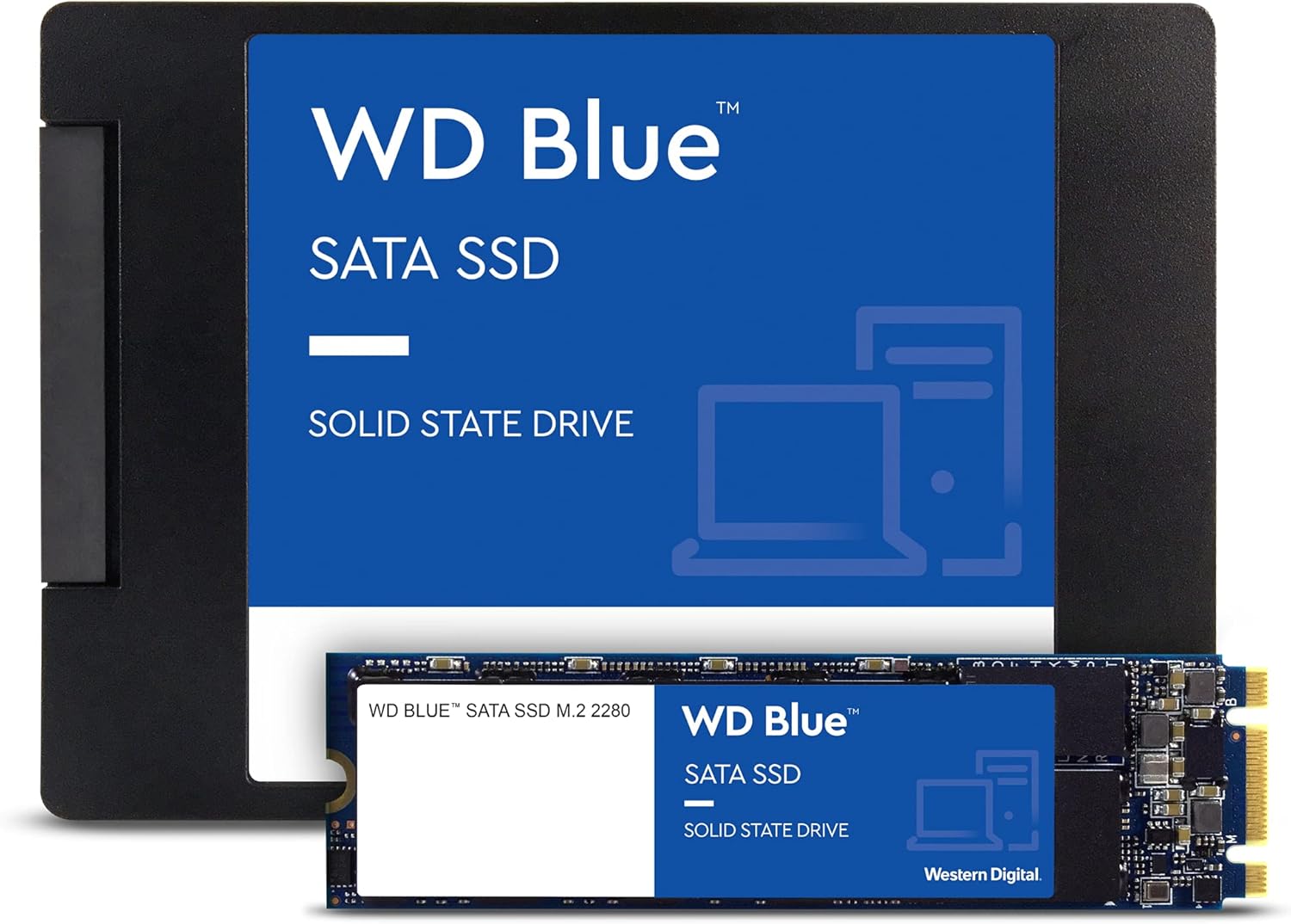 Western Digital 2TB WD Blue 3D NAND Internal PC SSD - SATA III 6 Gb/s, 2.5"/7mm, Up to 560 MB/s - WDS200T2B0A