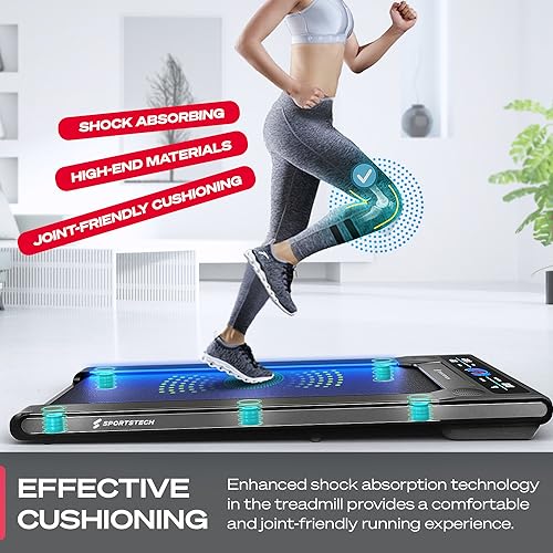Walking Pad Under Desk Treadmill for Home | Portable Treadmill 300 lbs Capacity with Remote | Compatible Fitness App | LED Display | No Installation