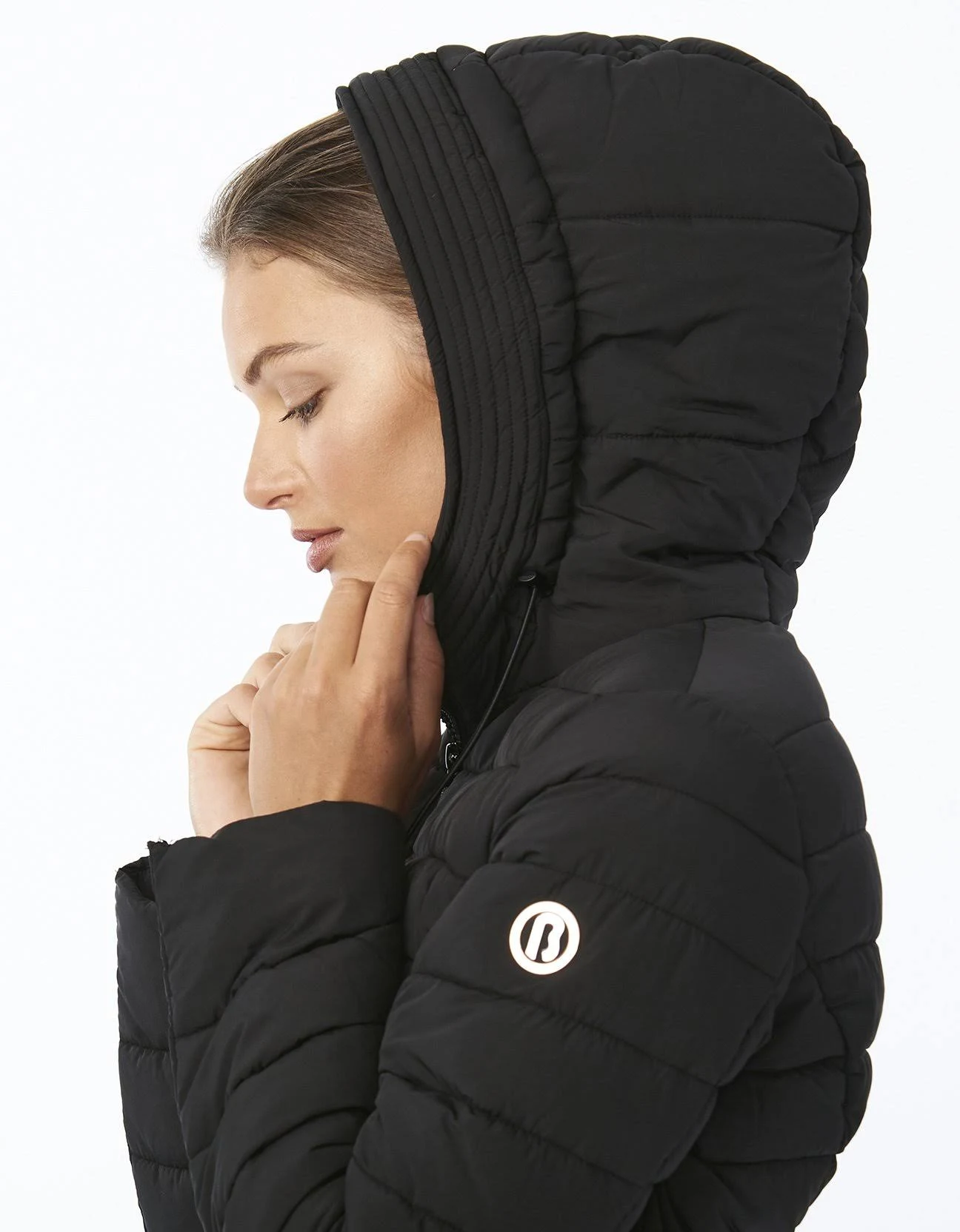 Bernardo EcoPlume Quilted Micro Touch Coat - Black