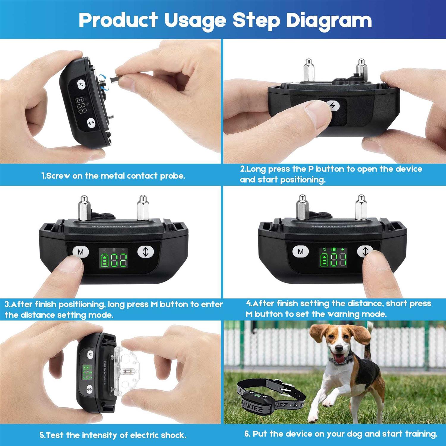 GPS Wireless Dog Fence Electric Dog Collar Fence Range 65-3281ft - Pet Supplies online store