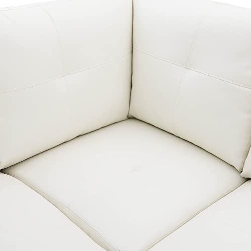 Sofa 3 Piece Left Facing Linen, L Shaped Sectional Couch with Chaise Ottoman,PU 6 Seat Sofa&Couch for Living Room, Red