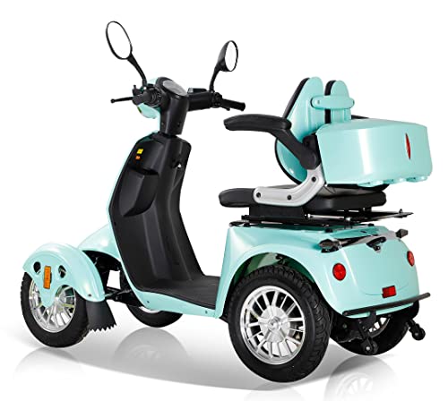 Electric Mobility Scooters for Adults, 2024 NEW 4 Wheels Powered Mobility Scooter 300+ lbs Foldable Electric Wheelchairs with 2 * 20AH Lead Acid Battery, 16 Miles, 2 Cup Holders & USB Charger Port