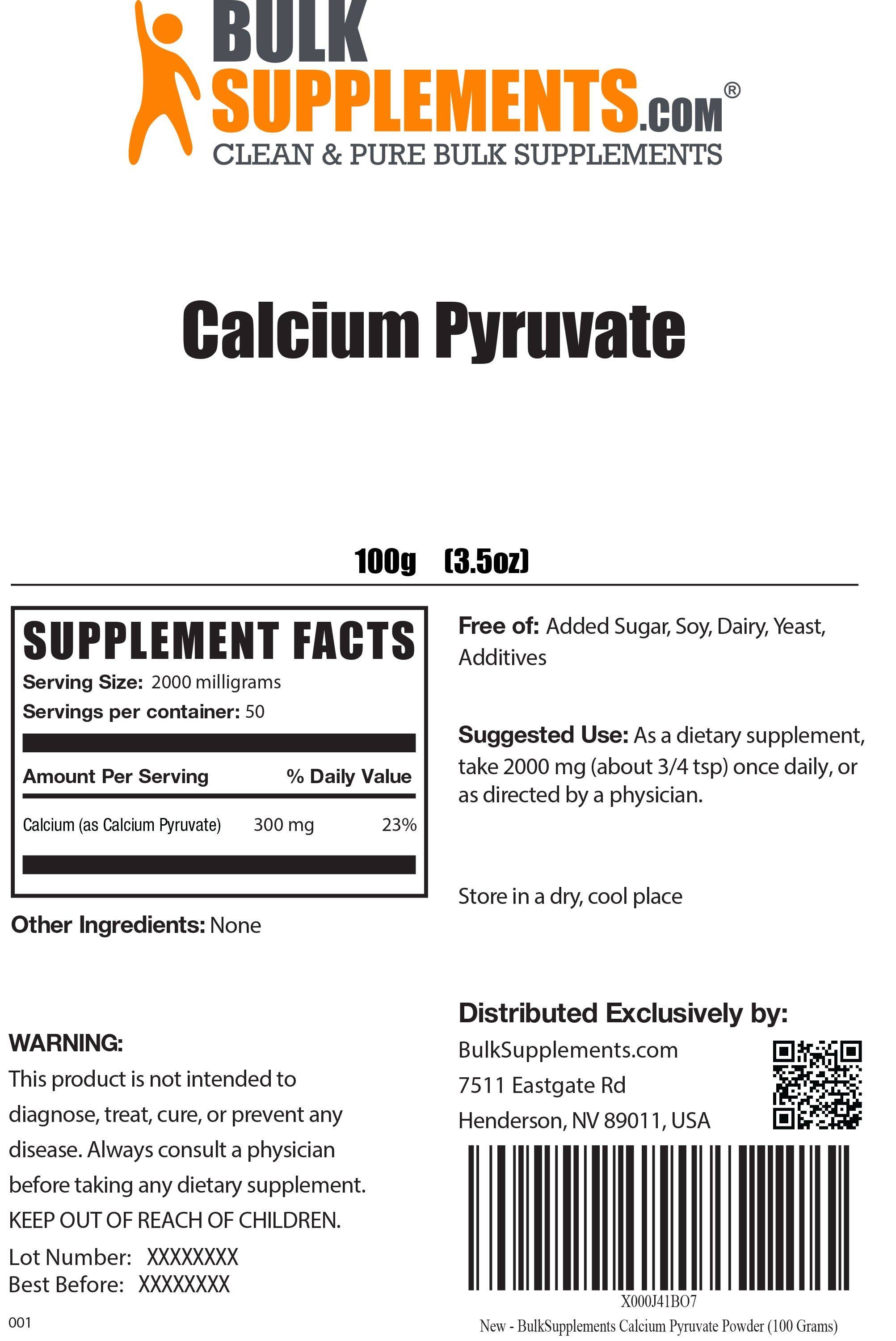 Bulksupplements Pure Calcium Pyruvate Powder (5 Kilograms)