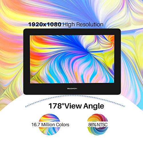 GAOMON PD1320 13.3 Inch Drawing Pen Display (Alice Blue) Full-Laminated Screen 86% NTSC with Headphone Jack Graphic Drawing Monitor for Digital Drawing Beginner & Professionals.